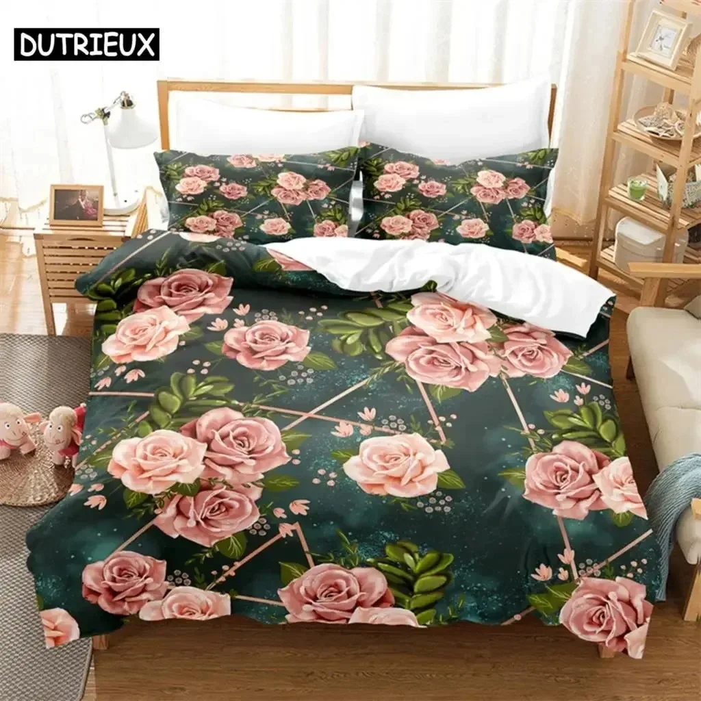 Flowers Bedding Set Duvet Cover Set 3d Bedding Digital Printing Bed Linen Queen Size Bedding Set Fashion Design