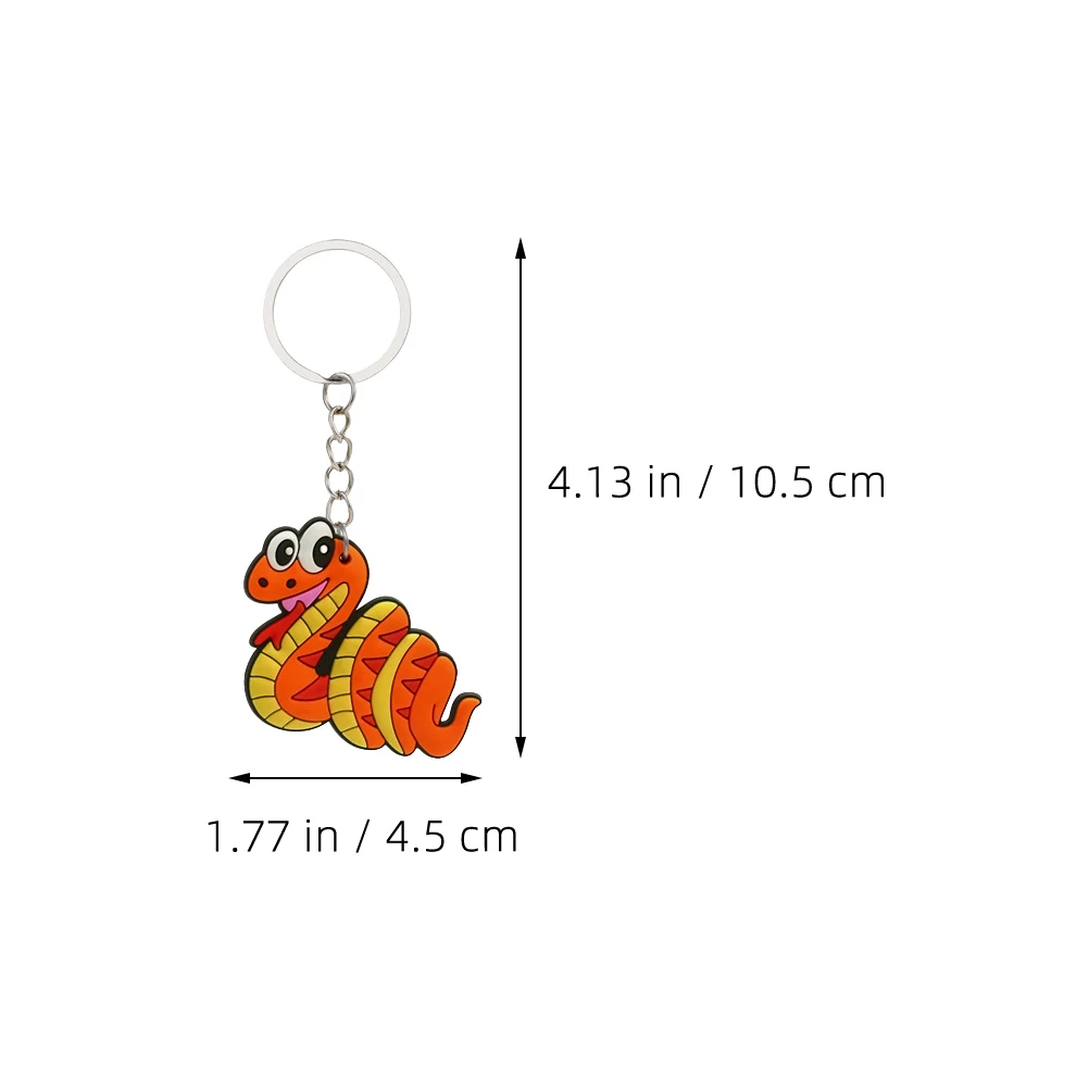 

18 Pcs Cartoon Snake Key Pendant Animal Keychains Bulk for Kids Adorable Shaped Ring Men and Women