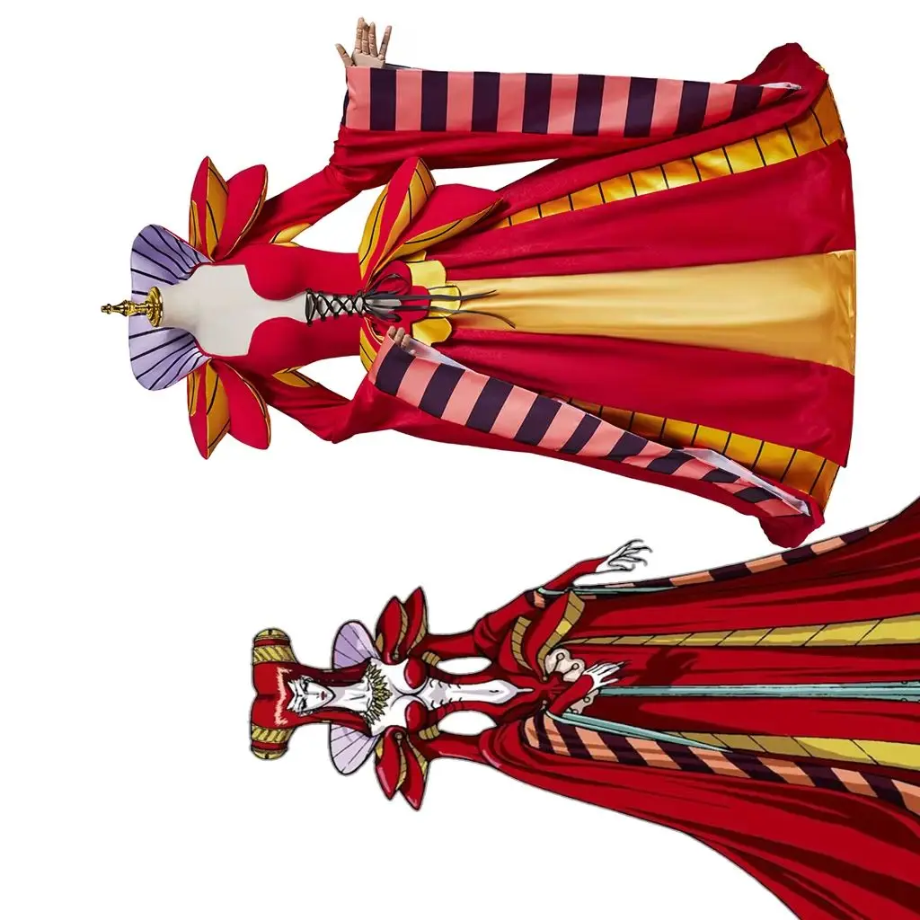 

Anime Carmilla Cosplay Queen Costume Women's Gothic Red Vampire Dress Halloween Carnival Party Hunter Disguise Ball Gown