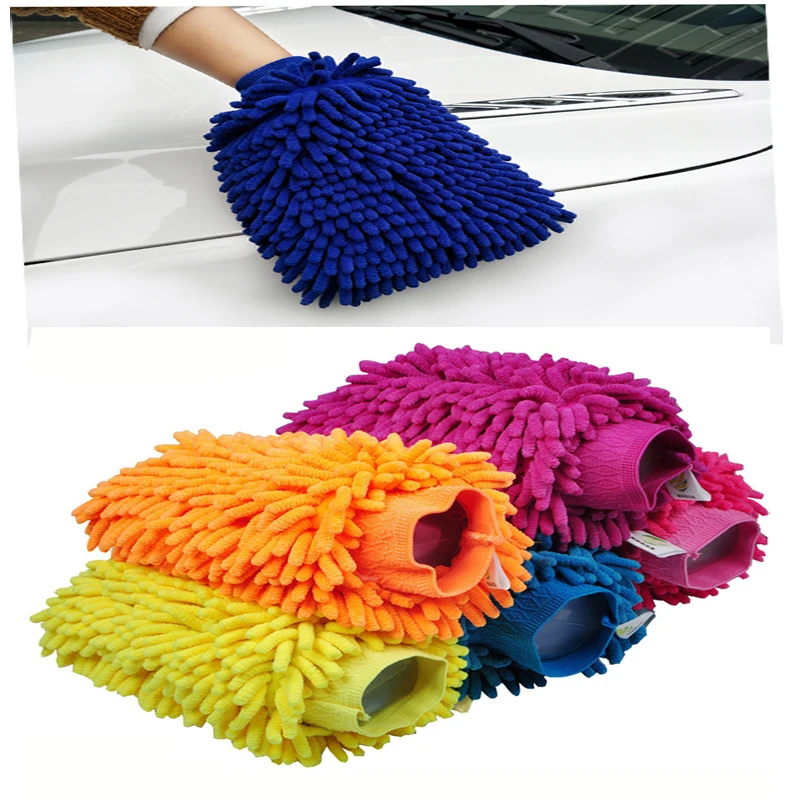 

Coral Worm Car Wash Gloves Thickened Double Sided Chenille Good Cleaning Strength Washable Delicate Soft Car Cleaning Tools