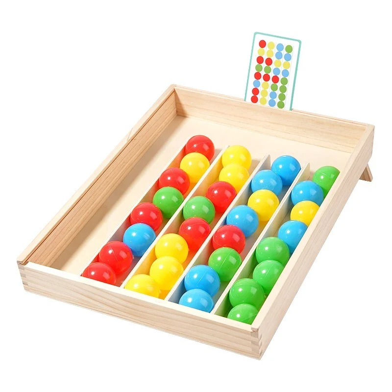 Jogo de tabuleiro de classificação de bola de arco-íris de madeira montessori brinquedos parroquecos cor cognição pensamento lógico desafio estratégia jogo social
