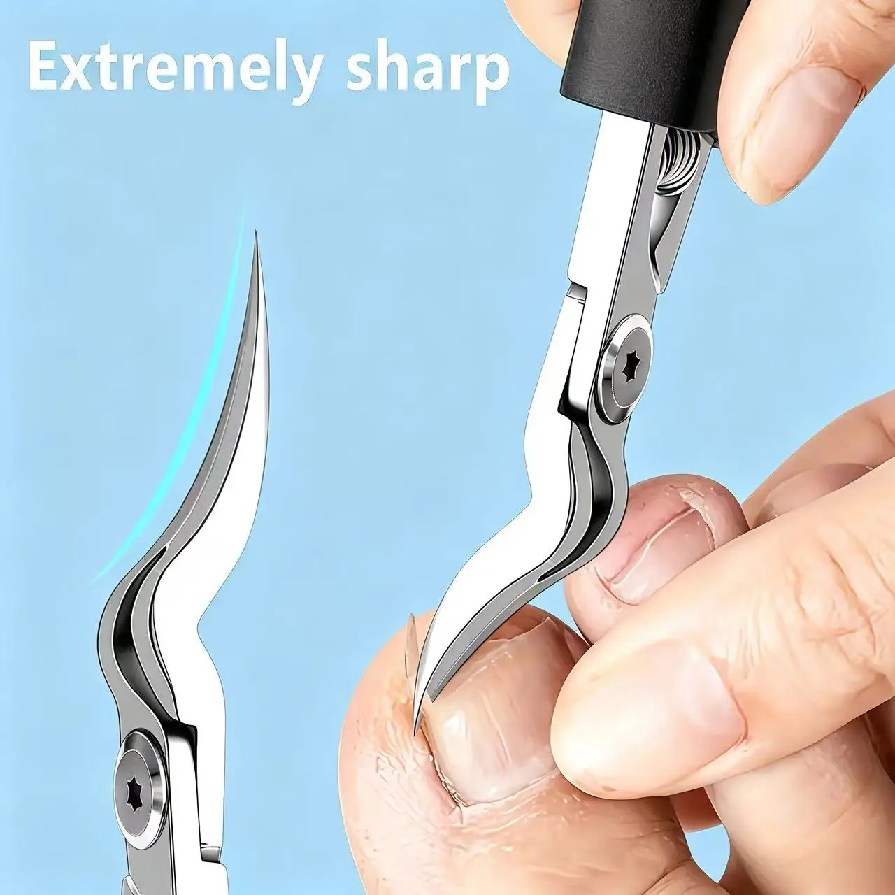 Professional Heavy-Duty Steel Toenail Clipper with Serrated Blade – For Thick & Ingrown Nails, Durable Trimmer for Men & Women
