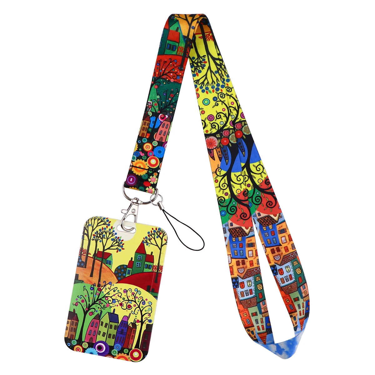 

Art Tree House Lanyards for Key Neck Strap For Card Badge Gym Key Chain Key Holder DIY Hang Rope Phone Accessories