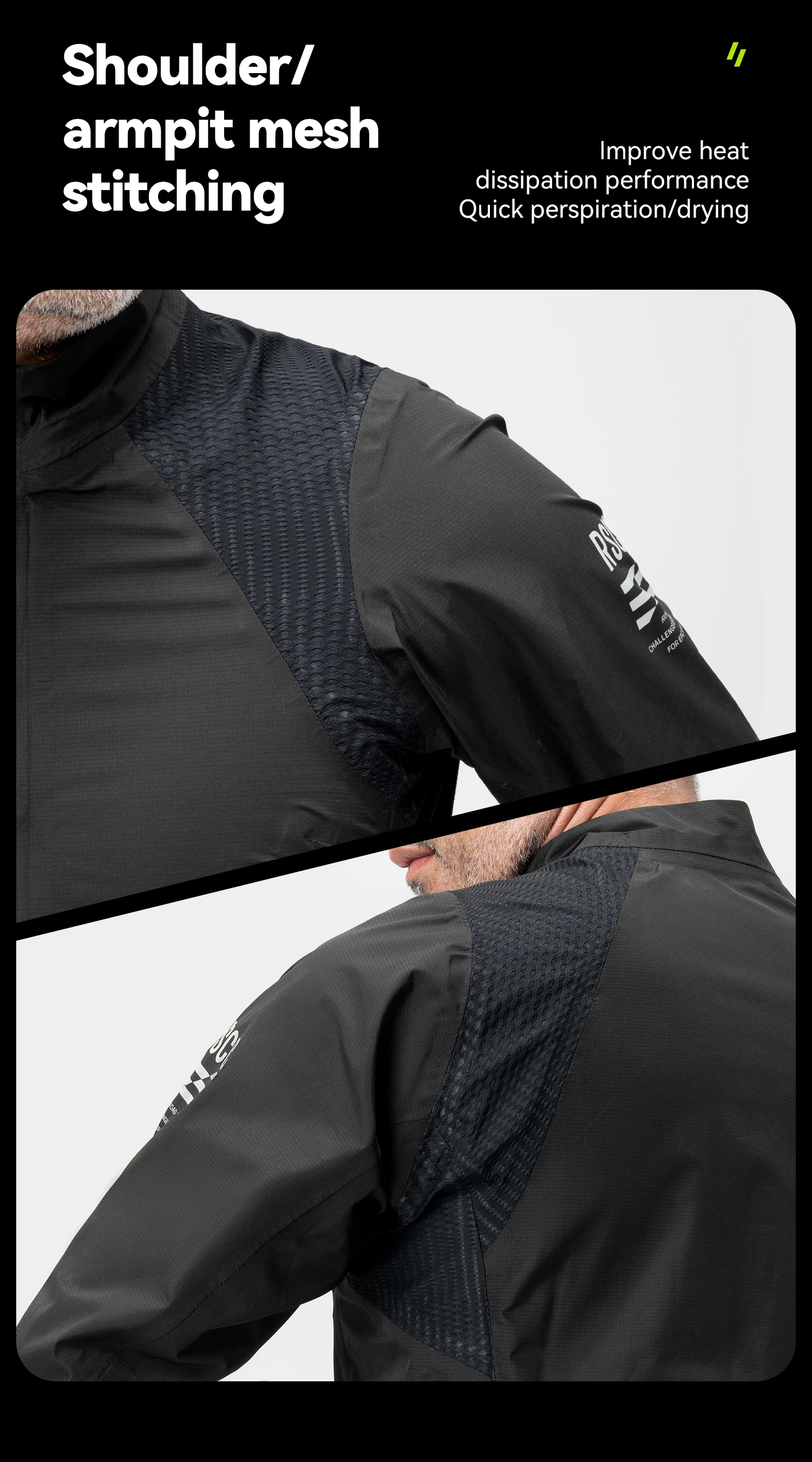 ROCKBROS Regenjacke Warme Sportliche Wasserdichte Jacke Outdoor Schnelltrocknende Atmungsaktive TPU-Laminierjacke Wander- und Fahrradbekleidung – Detail 8