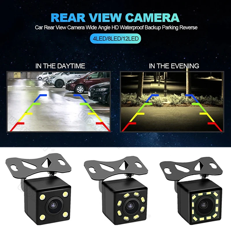 Car Rear View Camera Night Vision Reversing Backup Auto Parking Monitor LED CCD Waterproof HD Video for Car Intelligent Systems