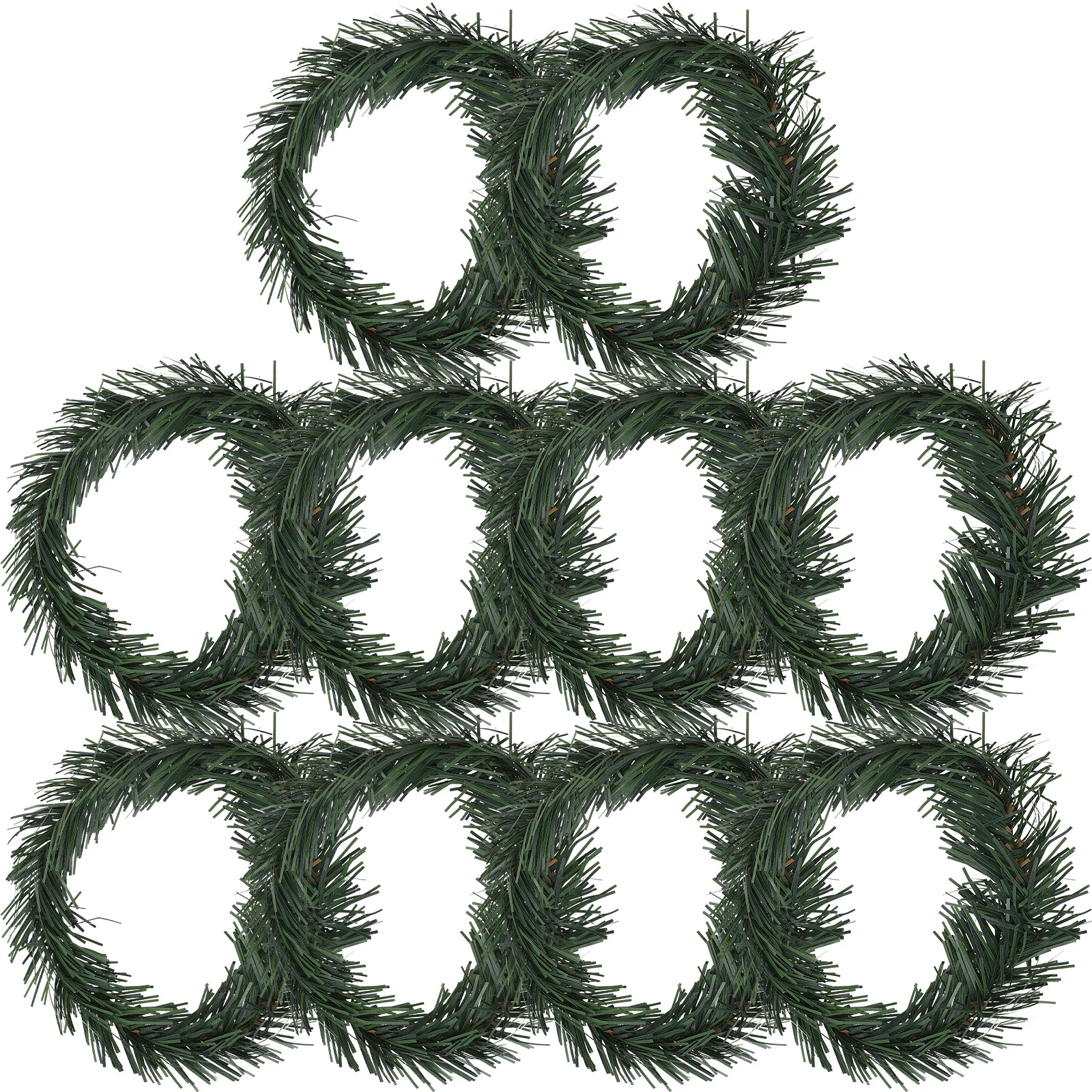 

10Pcs Xmas Rings Artificial Pine Decorative Wreaths for Pillars Party Home Hanging Decor Christmas Decor