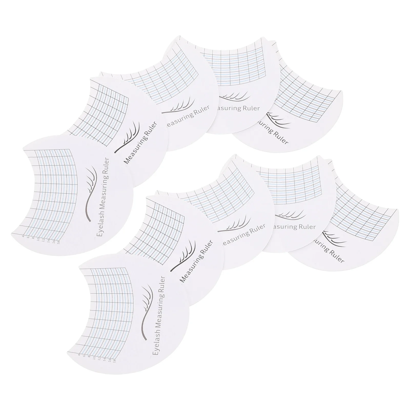 10Pcs Eyelash Measuring Ruler For Professional Eyelash Extension Length Card Accurate Size Gauge Application