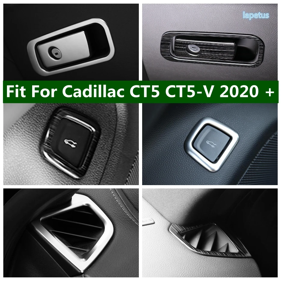 

Car Refit Garnish Accessories Fit For Cadillac CT5 CT5-V 2020 - 2022 Rear Trunk Door Control Button / AC Vent Outlet Cover Trim