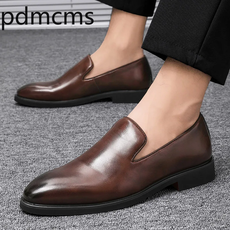 Zapatos de hombre, calzado de moda para la oficina, zapatos de cuero para ocasiones formales, nuevos y cómodos, zapatos de vestir para hombre, disponibles en tallas grandes, tipo mocasín, zapatillas para hombre.
