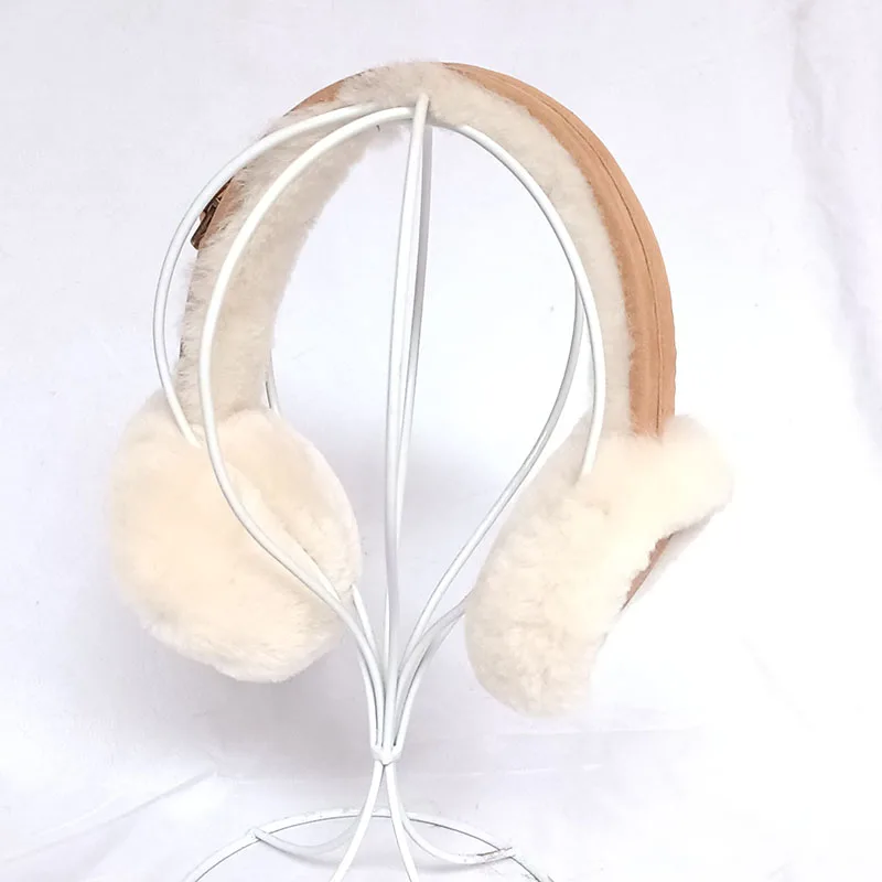 2022 Winter Women Real Wool Fur Earmuff Warm Female Sheepskin Soft EarWarmer Outdoor Cold Protection Earflap