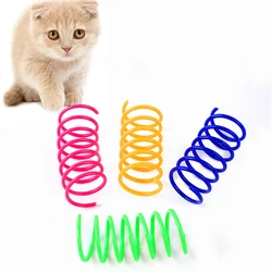 Small Cat Toy Wide Durable Heavy duty Cat Spring Toy Colorful Spring Cat Pet Toy Spiral Spring 4 pieces