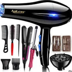 Secador de pelo profesional de 220V, cepillo con engranaje de 2200W, potente secador de pelo para peluquería, herramientas de salón de barbería, ventilador