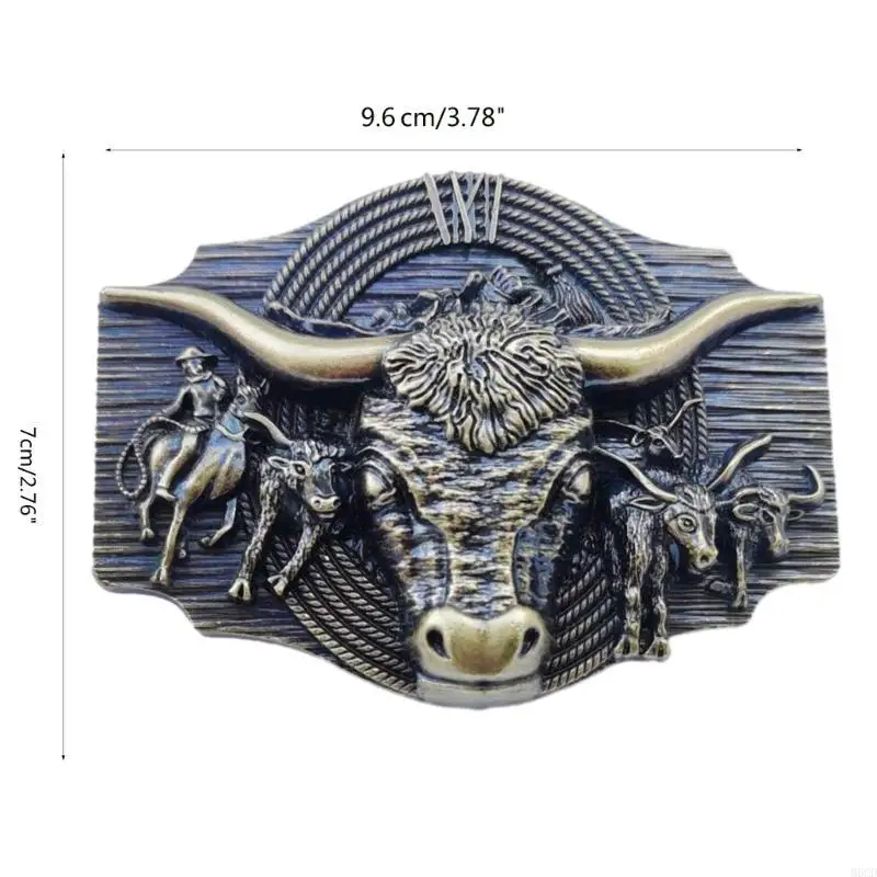 M6CD الشرير الثور رئيس مشبك حزام للرجال النساء هدية، رعاة البقر الغربية حزام مشبك حزام الرجال الملحقات #6