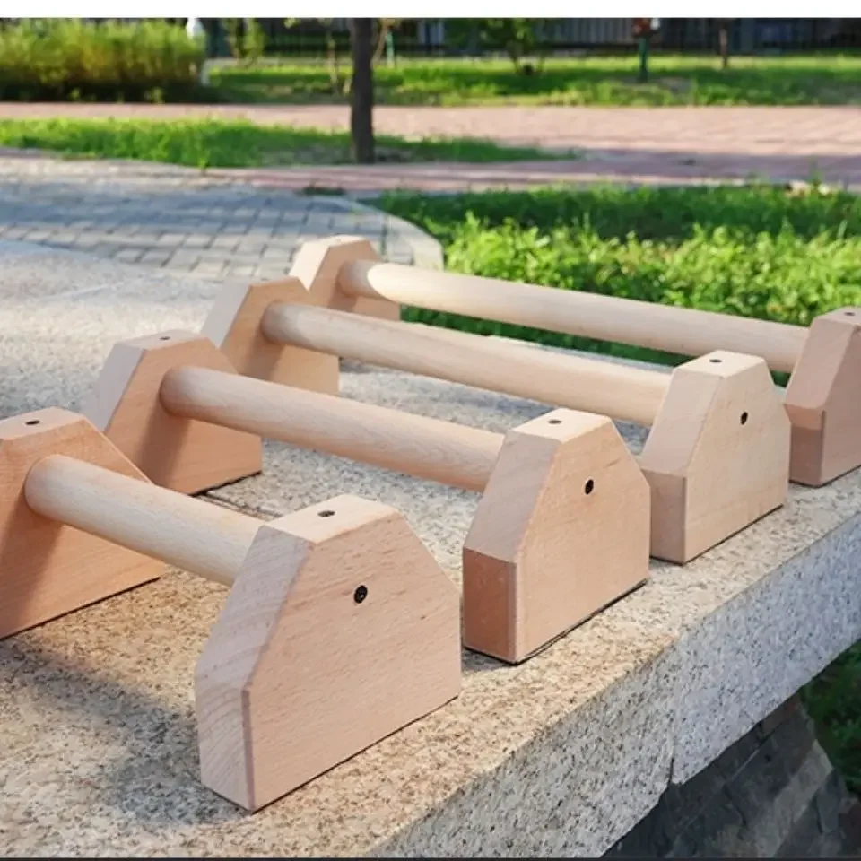 Portable H-Shaped Beech Wood Push Up Stand Calisthenics Parallel Bars
