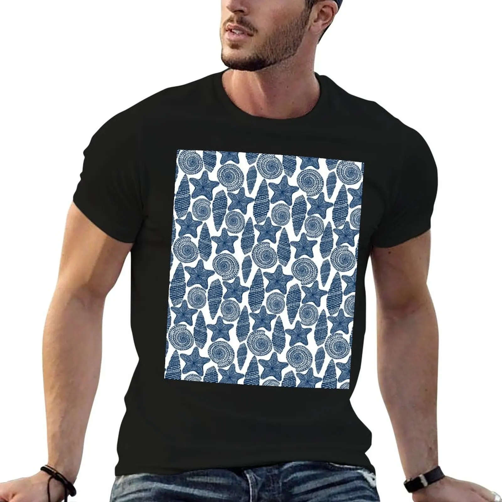 Graphic blue shells T-Shirt essential t shirt t shirt custom print man t shirt summer T-shirt