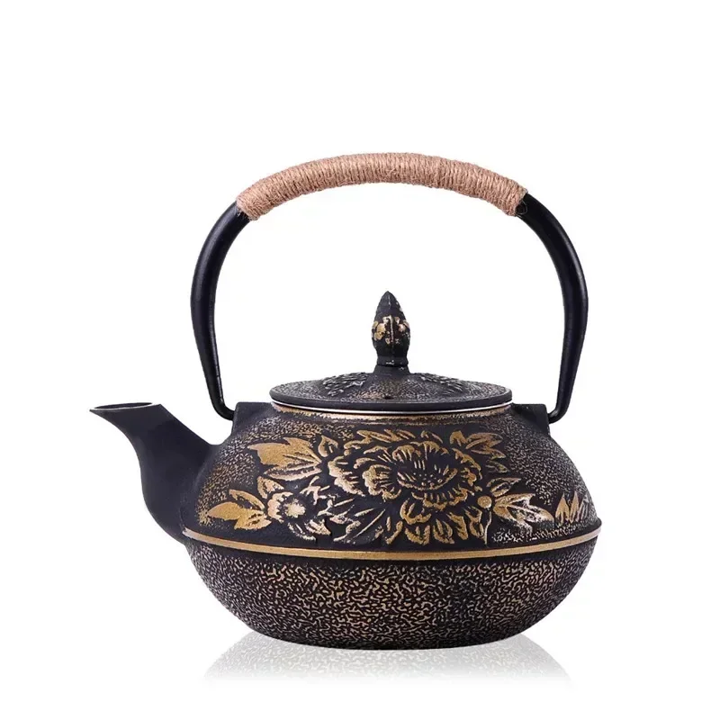 

New 7 Chioces Cast Iron Teapot Set Japanese Tea Pot Tetsubin Kettle Enamel 900ml Kung Fu Infusers Metal With Strainer Net Filter