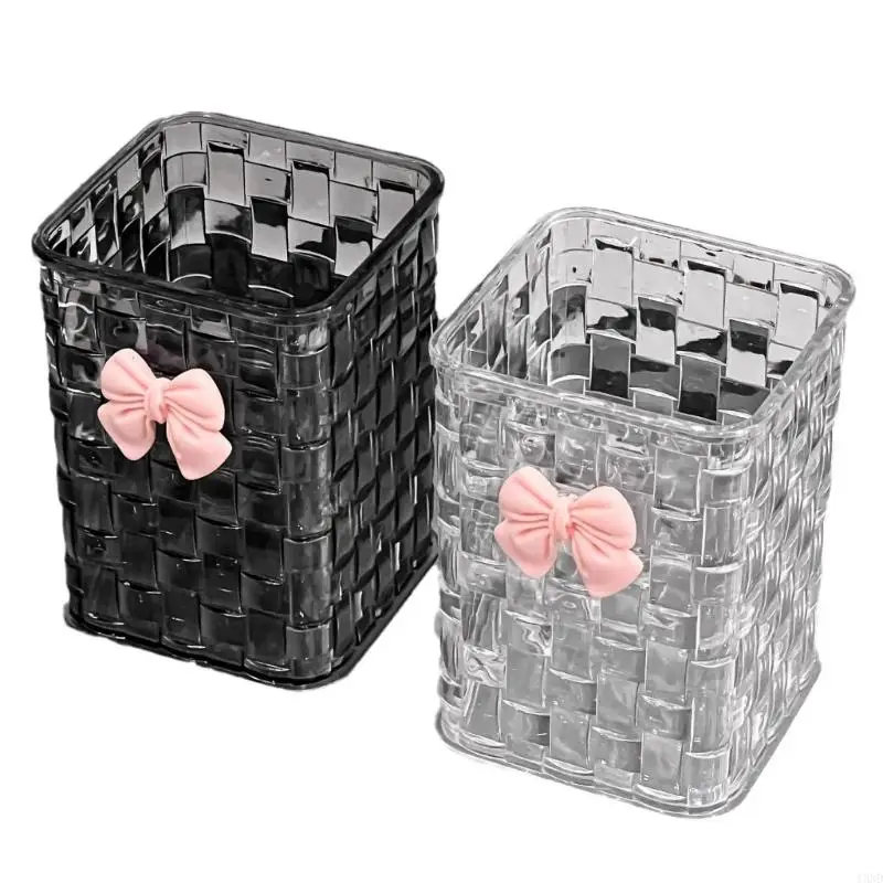 

Multipurpose Pen Organizers Woven Textured Pencil Cup Makeup Brush Storage Box Desk Pen Organizers for Bathroom Office Y3ND