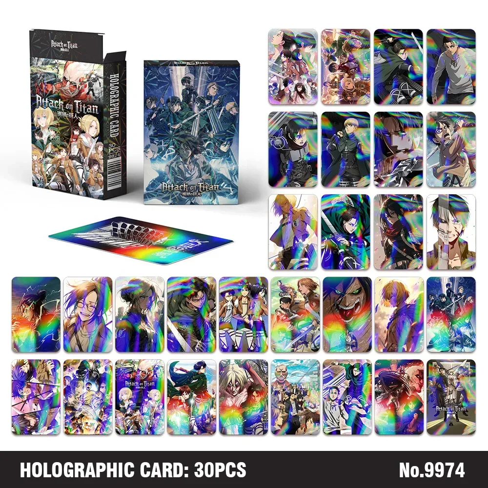 30PCS Dragon Ball Laser Flash Cards ONE PIECE HD Color LOMO Card NARUTO Cartoon Peripherals Anime Cards Jujutsu Kaisen Kids Toys