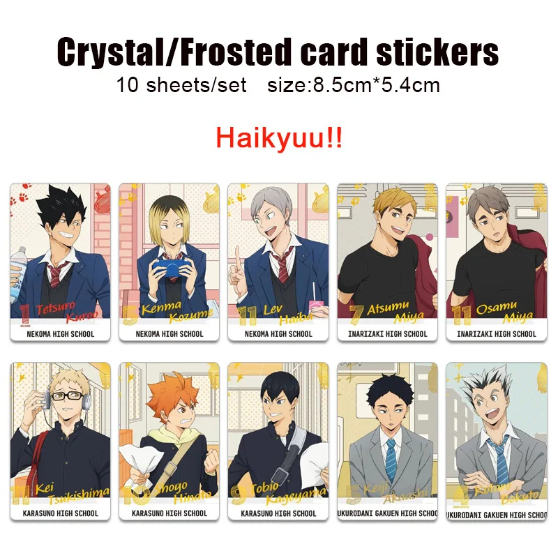 8.5×5.4CM 10sheets Creative Hinata Shoyo Multiple Styles Stationery Set Frosting Tobio Kageyama Aesthetic School Supplies Toy