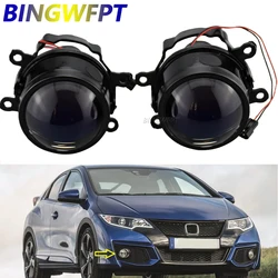 2PCS Car Left + Right Fog Light Assembly LED Lens DRL 40W H11 12V For Honda Civic 2013 2014 2015