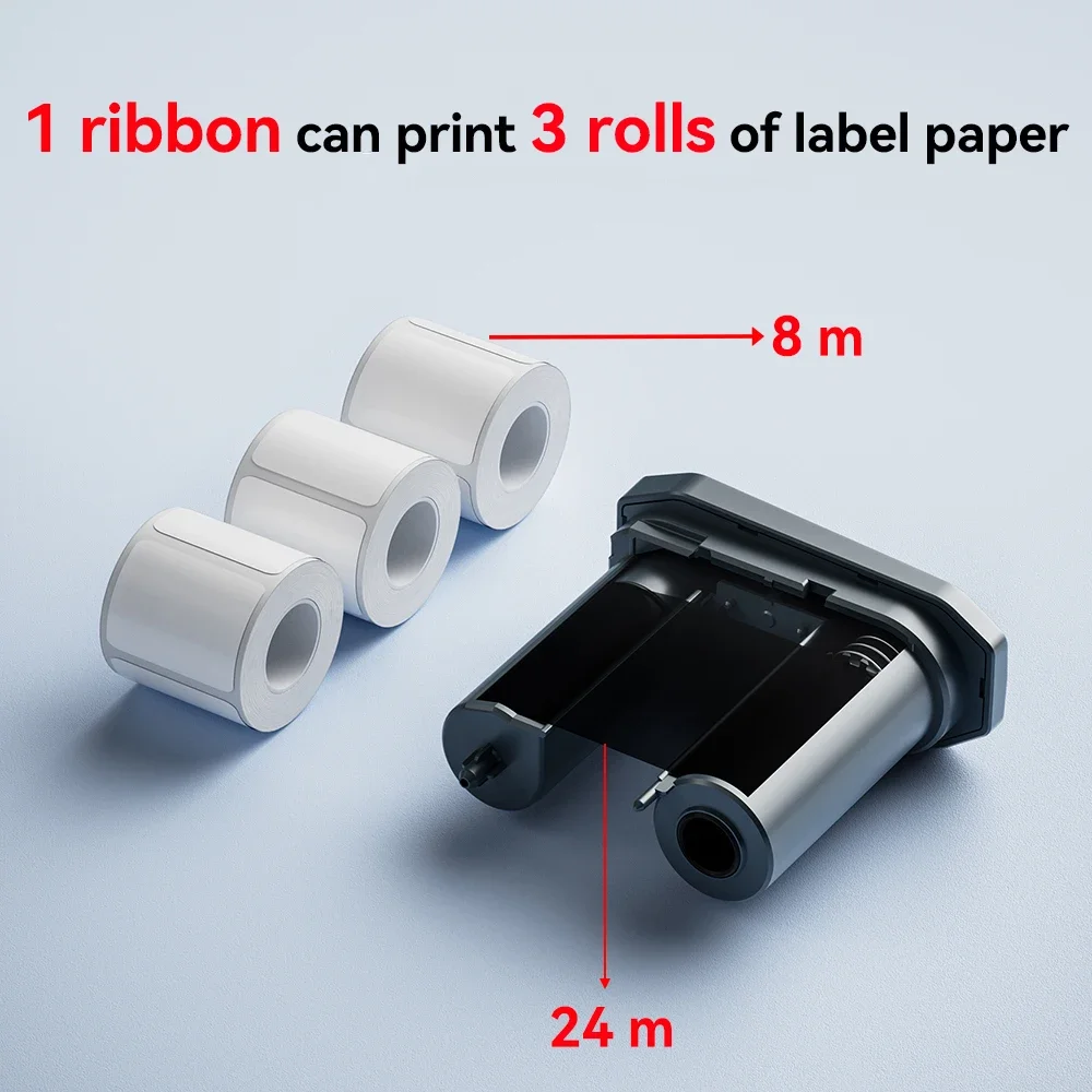 Special Carbon Ribbon for Niimbot M2 Label Printer Label Ribbons Barcode Label Maker Color Ribbon Black Red Golden Blue White