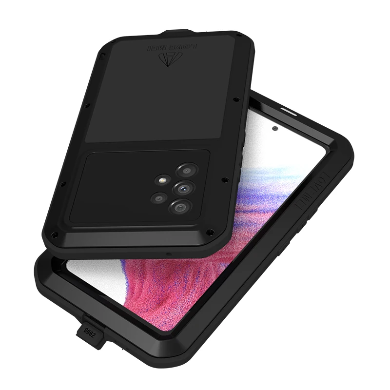 Love Mei Phone Case for Samsung A54 A53 A52 A51 A42 A34 A32 Military Grade Metal Protective Shell Silicone Shockproof Dustproof