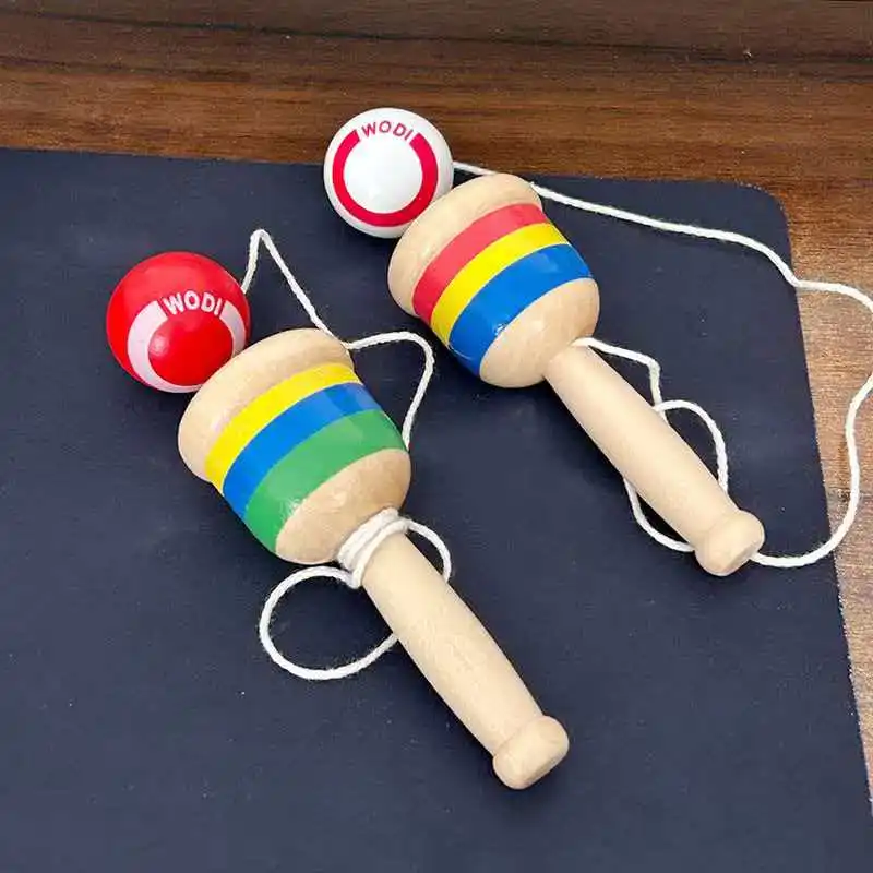 Ball String Cup Wooden Toss and Catch Game Hand Eye Coordination Educational Toys Novelty Fun For Teens Kids Boys Girls