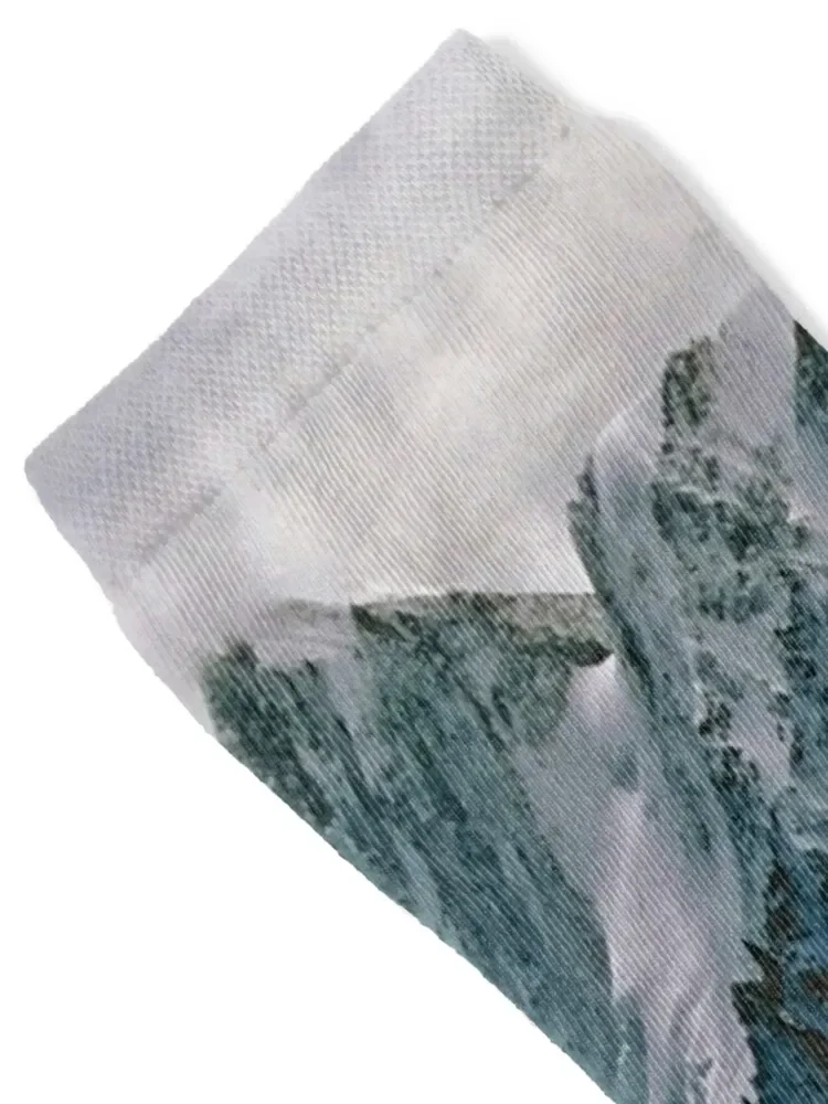 Chamonix Aiguille du Midi Mont Blanc Massif French Alps France Socks moving stockings Crossfit Girl'S Socks Men's