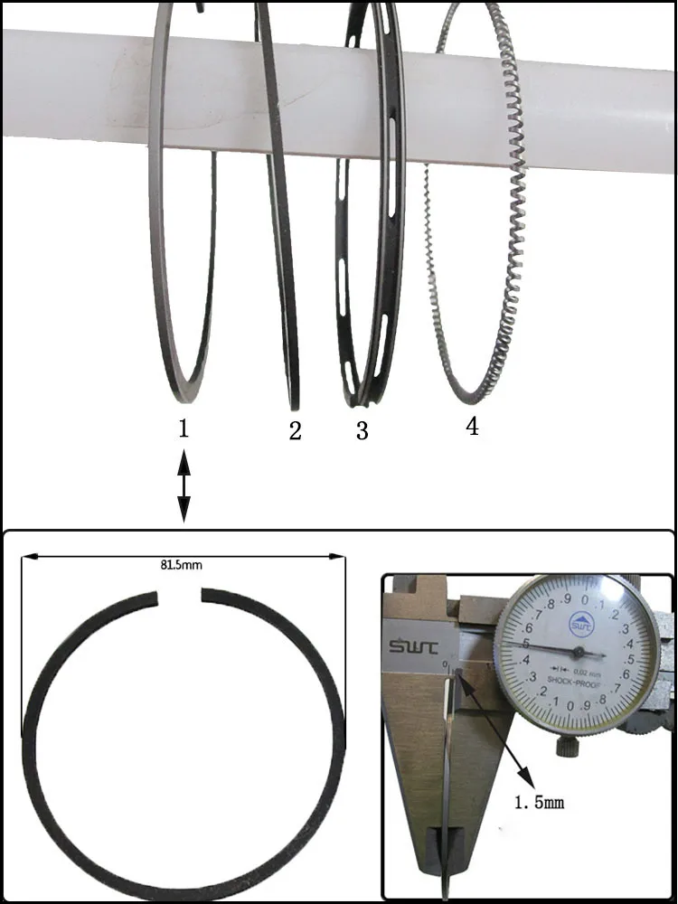 78mm thick: 1.5mm single-cylinder air-cooled diesel generator 178F oil engine piston ring diesel pump/garden mower