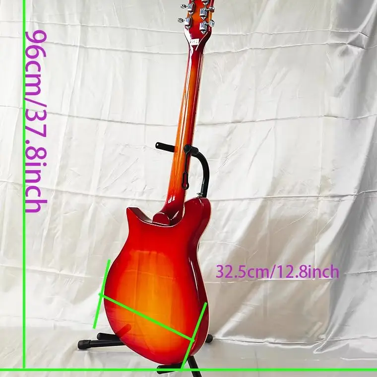 Absolutely eye-catching! Sunset gradient funky-shaped electric guitar, a killer for rock band gigs, 21 frets, 6 strings