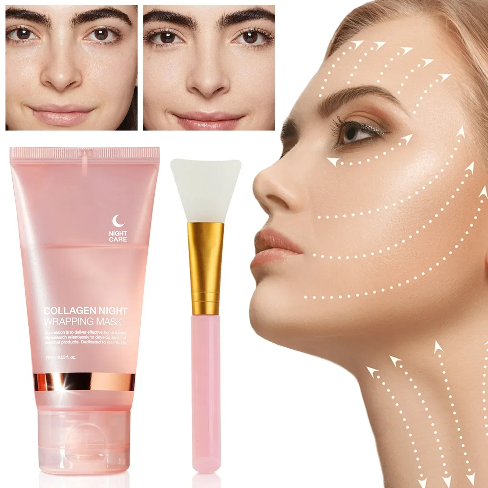 Deep Collagen Wrapping Peel off Mask Facial Moisturizing Hydrating Smooth Face Firming Skin Rejuvenation Face Care Mask Makeup