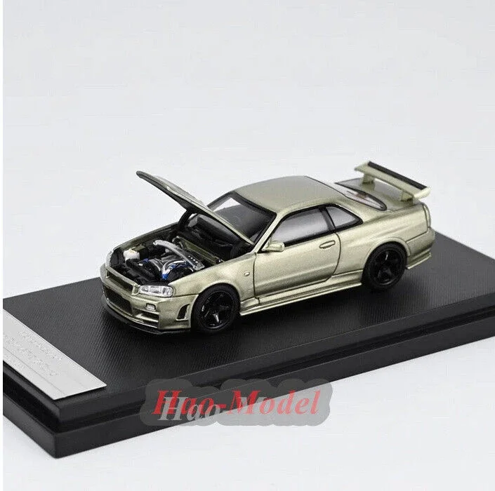 MotorHelix MH 1/64 لنيسان GTR R34 Z لحن سبيكة دييكاست نموذج سيارة محاكاة لعب الأولاد هدايا عيد ميلاد هواية عرض الحلي