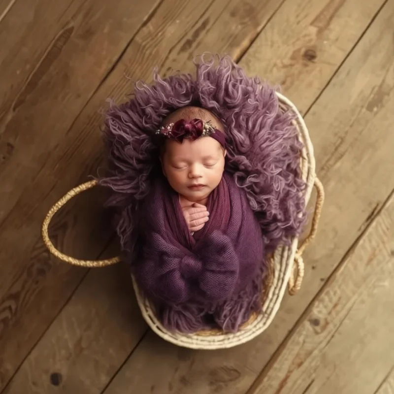 2026Newborn baby mohair bowknot wrap photography props,baby handmade bow tie
