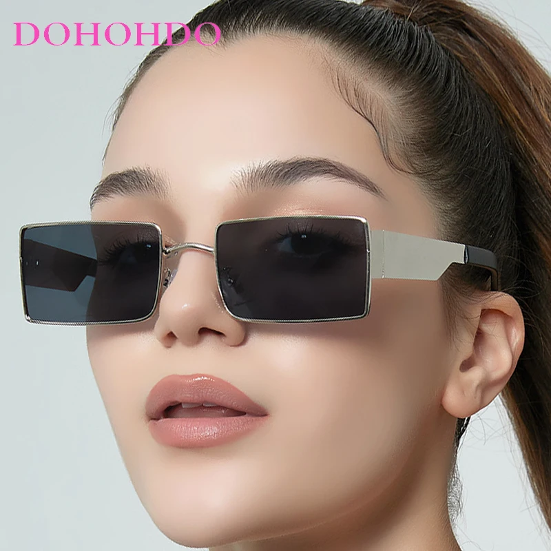 

Luxury Designer Small Square Sunglasses Women Trend Brand Punk Metal Frame Men Eyeglasses Driving Travel Sunglasses Lentes UV400