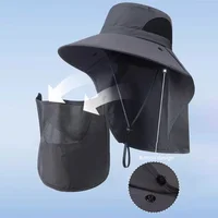 Summer Sun Hats UV Protection Outdoor Hunting Fishing Cap For Men Women Hiking Camping Visor Bucket Hat Neck Flap Fisherman Hat - Image 4