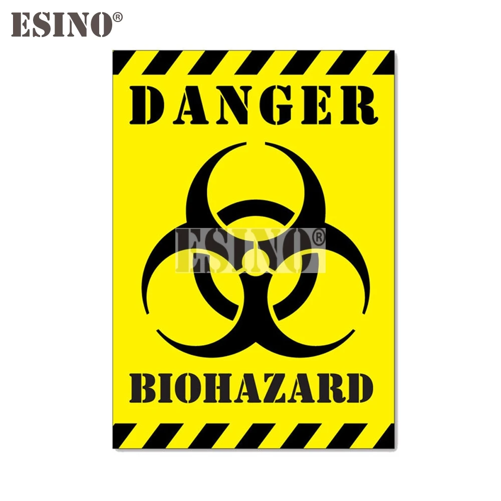 Creative Warning Danger Biohazard Cartoon PVC  Waterproof Car Body Sticker Pattern Vinyl