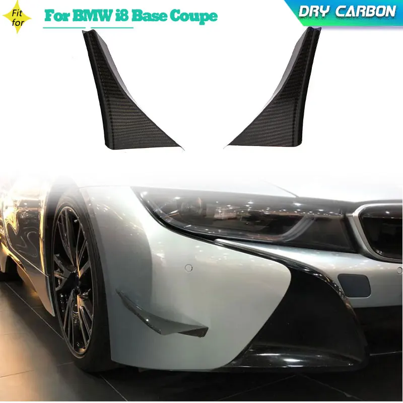 Prepreg Dry Carbon Car Front Side Fender Vent Fins for BMW i8 Base Coupe 2014-2018 Racing Front Bumper Canards Side Vent Fins