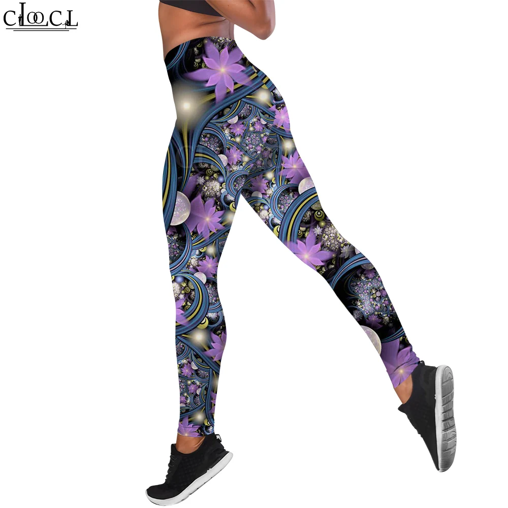 CLOOCL Women Gym Yoga Seamless Pants Sports Clothes Fantasy Blue Butterfly Pattern Gym Workout Wear High Waist Fitness Leggings