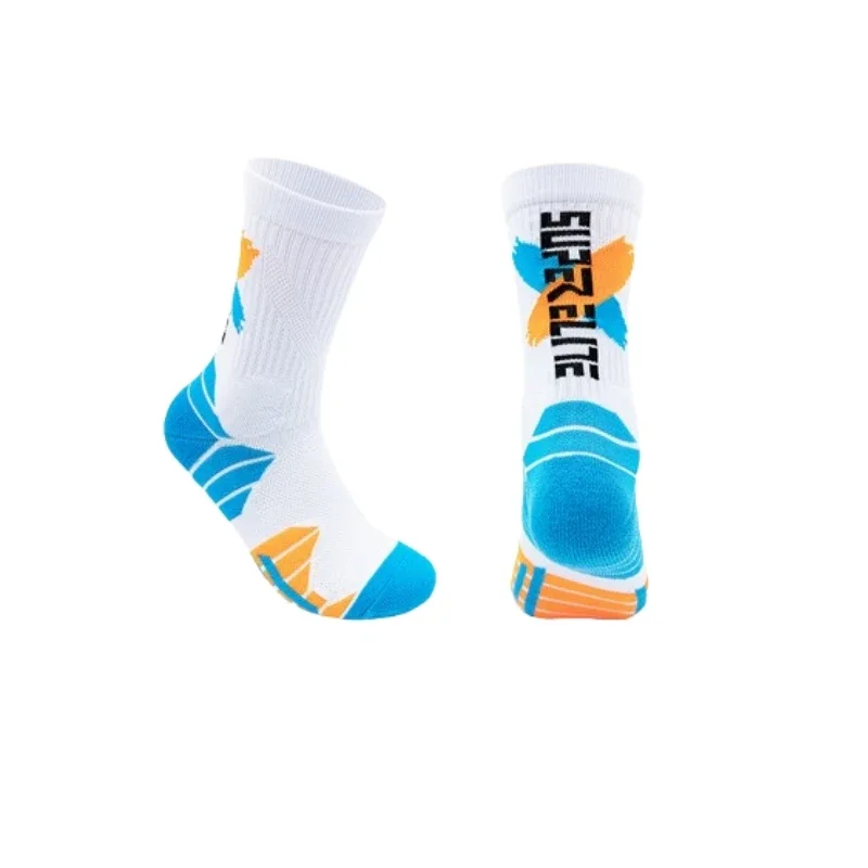 1 пара профессиональных практичных спортивных носков с высокой трубкой, спортивные велосипедные носки на открытом воздухе, мужские носки для бега, треккинга, баскетбола, футбола