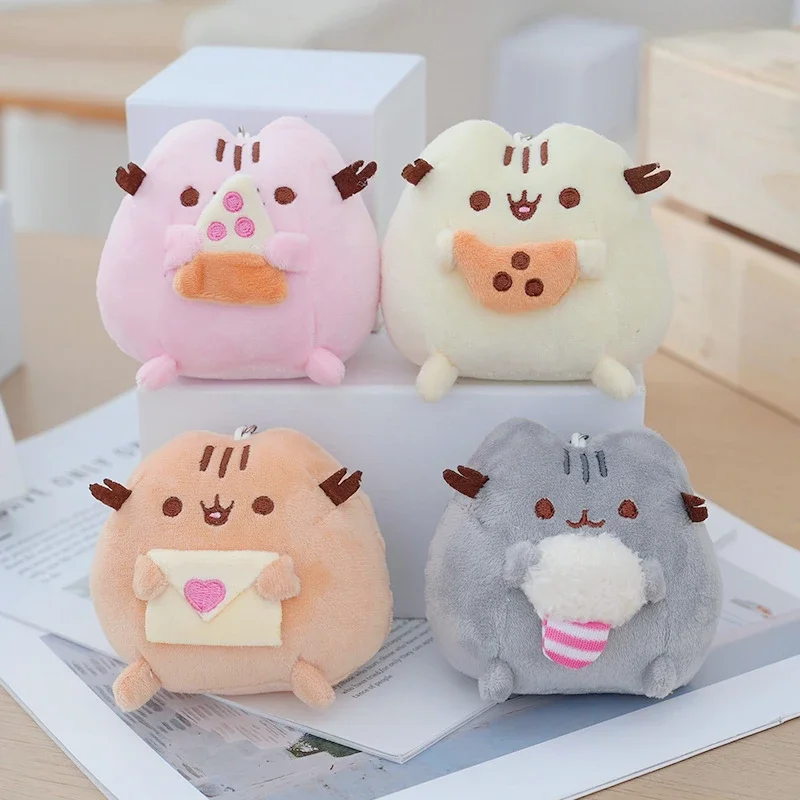 12cm Pusheen Cat Toys Kawaii Cake Cookies Letter Ice Cream Cat Peluche Doll Anime Cartoon Backpack Pendant Kids Birthday Gift