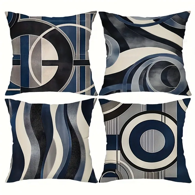 Modern Geometric Pattern Digital Print Pillowcases Pattern Cushion Cover Suitable For Sofa Bedroom Car Pillow Cover