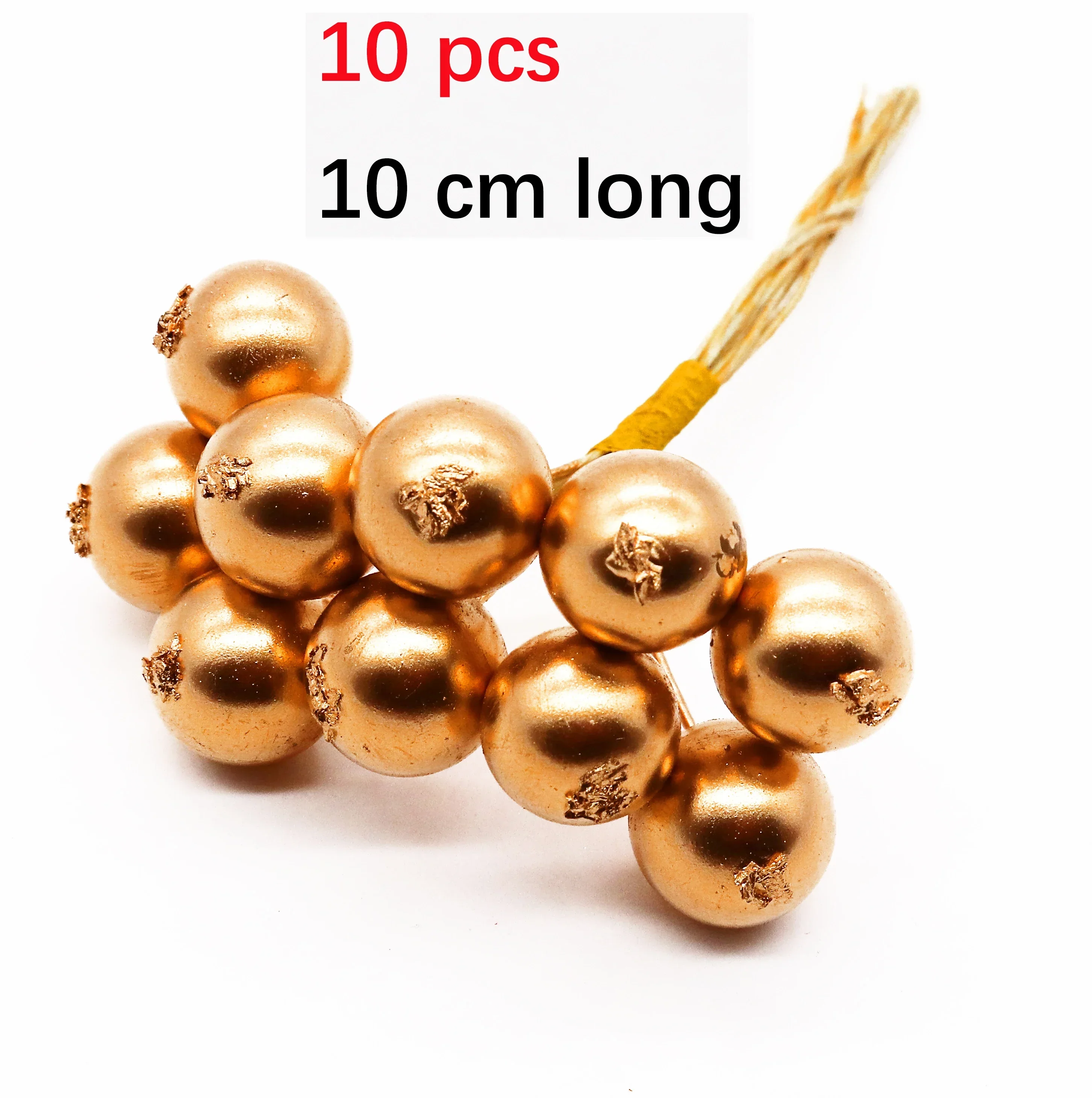 6/10/12/20/24/200pcs Gold Mixed Hybrid Flower Cherry Stamen Berries Bundle DIY Cake Christmas Wedding Gift Box Wreaths Decor