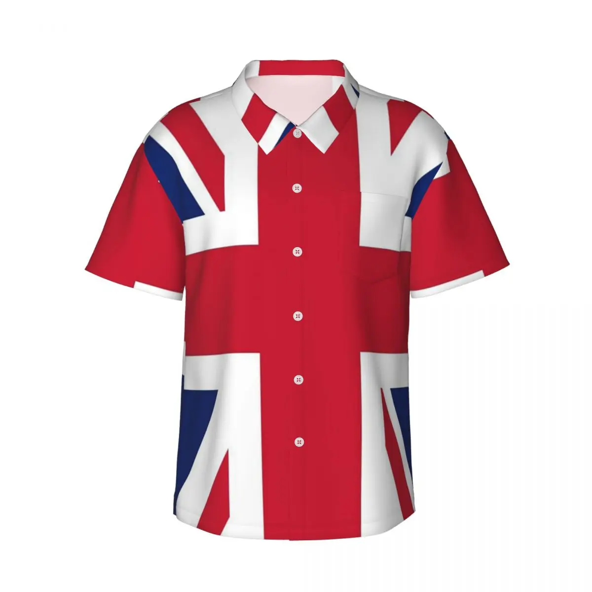 

Flag Of The United Kingdom Men's Shirts Hawaiian Short Sleeve Shirt Funny Button Tops for Summer Beach
