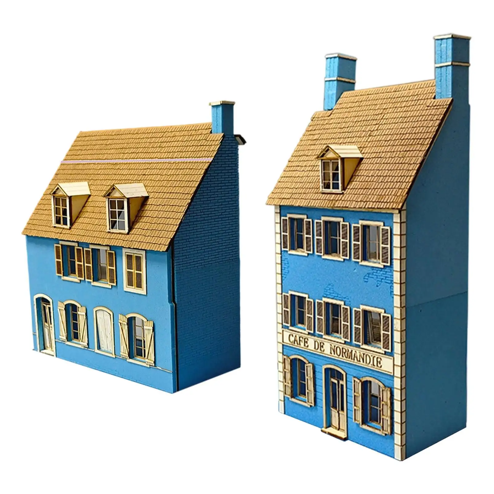 1/35 Miniatur-Café-Gebäude, Diorama-Landschaft, pädagogisches Eisenbahn-Layout-Modell, zusammengebautes Modell für Szenenzubehör