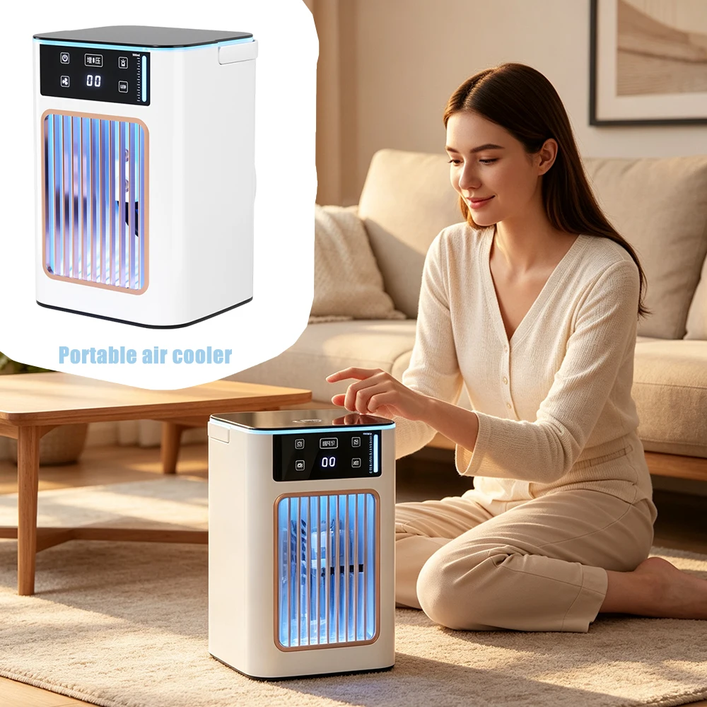 Mini Household Air Conditioning Fan With Oversized Water Tank Atomization Humidification Refrigeration Portable USB Desktop