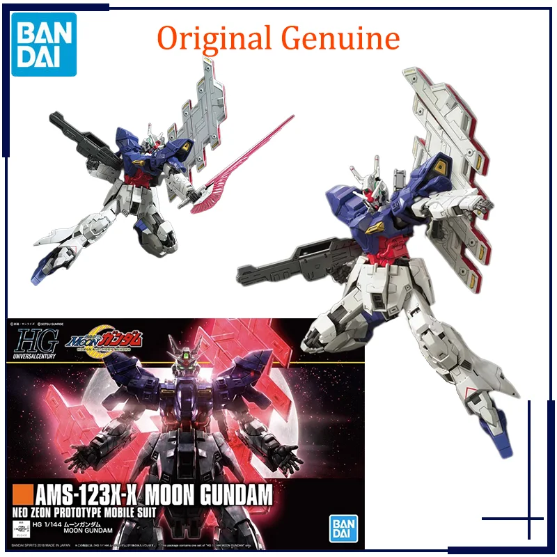 

Original Genuine HGUC 1/144 AMS-123X-X MOON GUNDAM Bandai Anime Model Toys Action Figure Gifts Collectible Ornaments