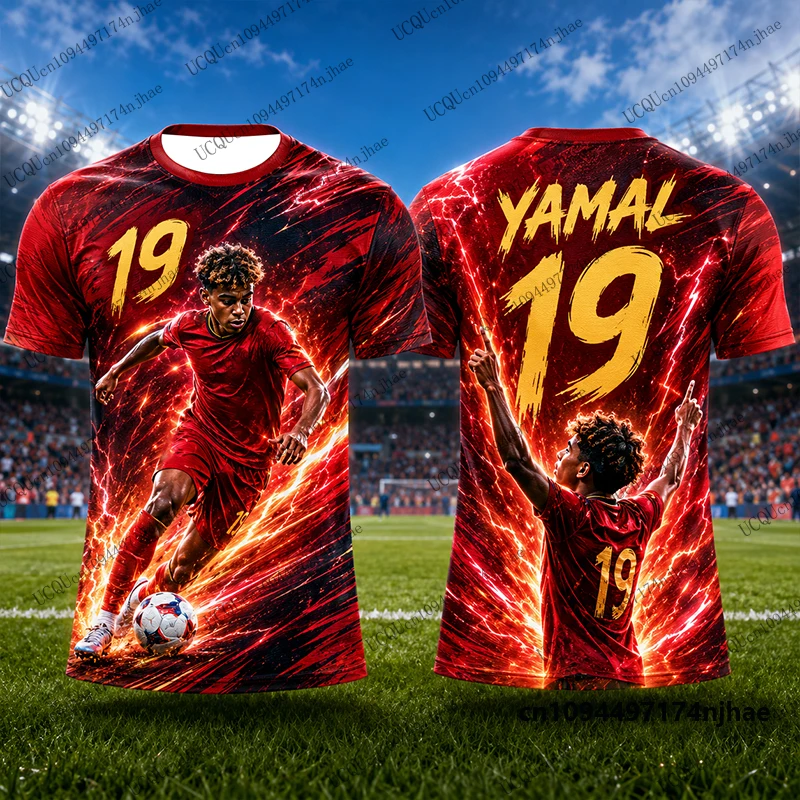 2026 Neues ChatGPT Yamal Nr.19 Bedrucktes Fußballtrikot Herren T-Shirt Sommer Sport Atmungsaktives Schnelltrocknendes T-Shirt Lässige Kinder- und Erwachsenen-Oberteile – Detail 6