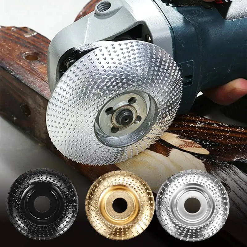 Angle Grinder Wood Carving Disc, Carpintaria Moagem, Shaping Wheel, Ferramenta rotativa abrasiva para 16, 22mm Bore, 100mm