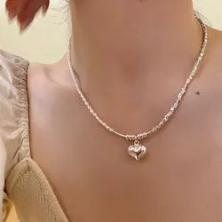Popular 925 Sterling Silver Fashion Pearl Necklace For Women Fine Jewelry Wedding Party Birthday Gift