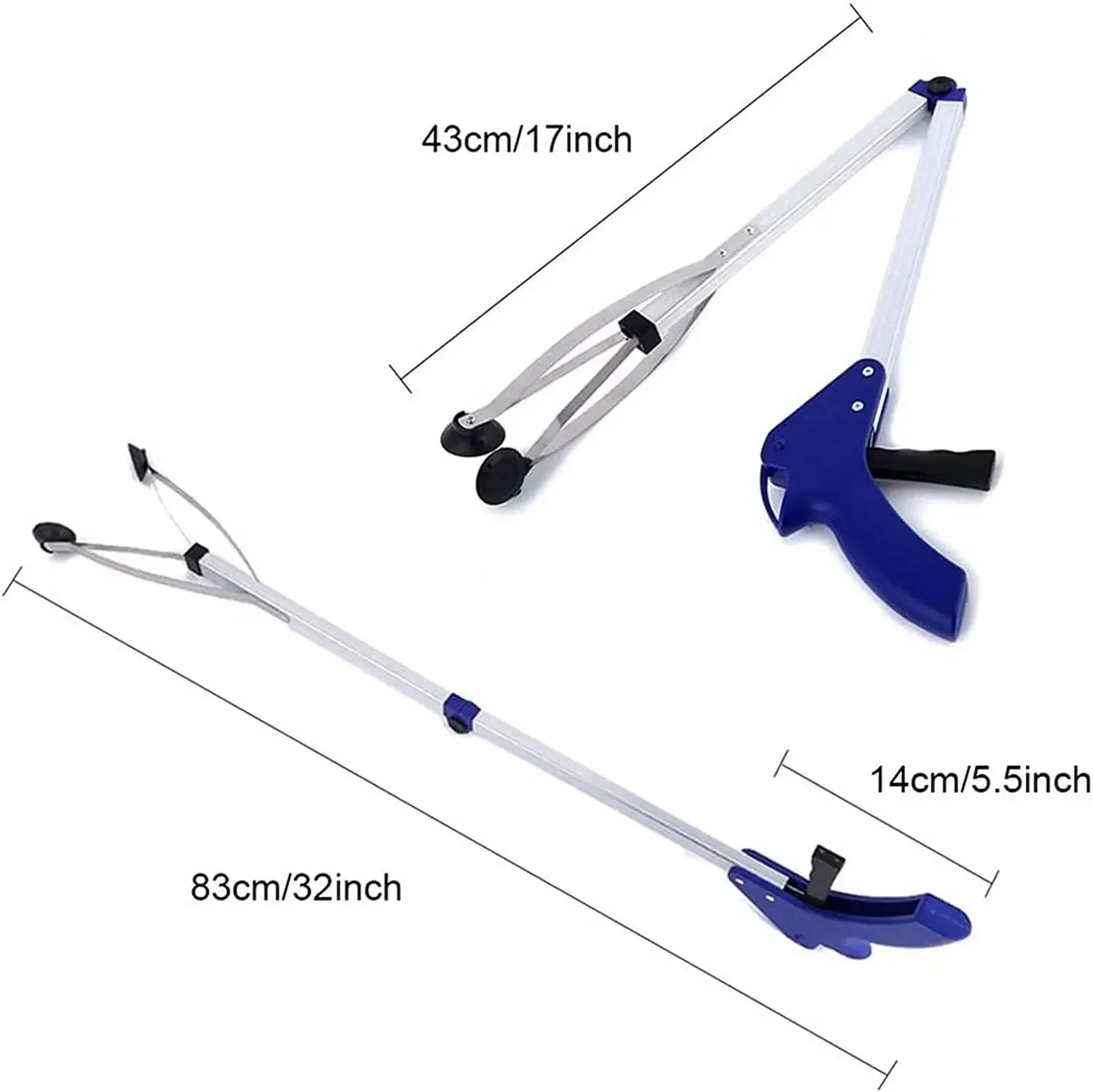 Herramienta plegable para recoger basura, adecuada para saneamiento en el jardín, ahorro de trabajo, sin flexión, recogedor de brazo súper largo. Recolector de basura